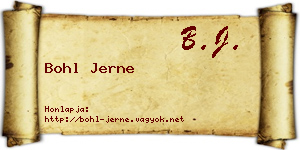 Bohl Jerne névjegykártya